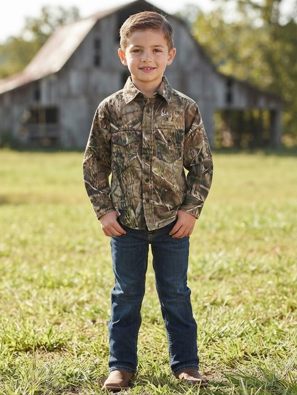 RedHead For Youth Realtree Camo Button Down Shirt Size S Youth Hunting Outdoor